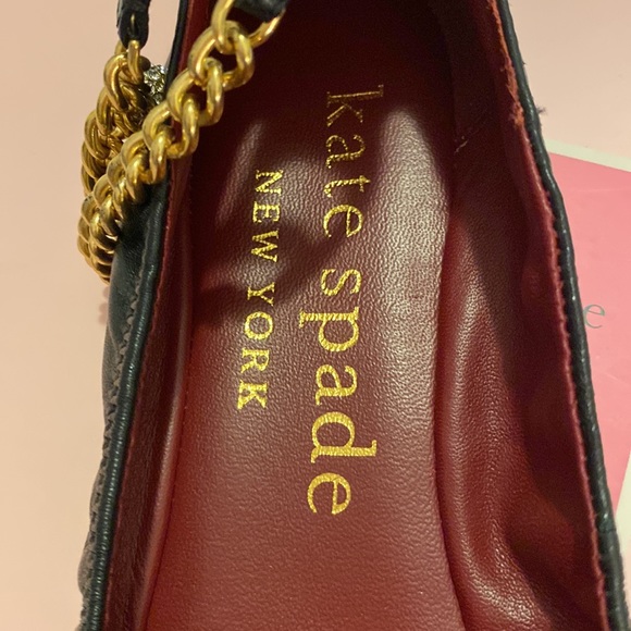 Kate Spade Ankle Chain Strap Crush Ballet Flats in Black Size 7.5B - Picture 15 of 15